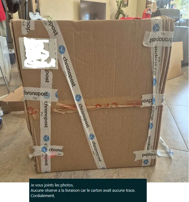 carton endommager par Chronopost