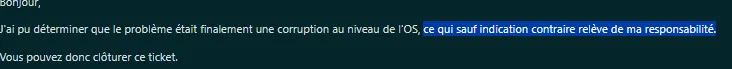 Résponsabilité de l'OS